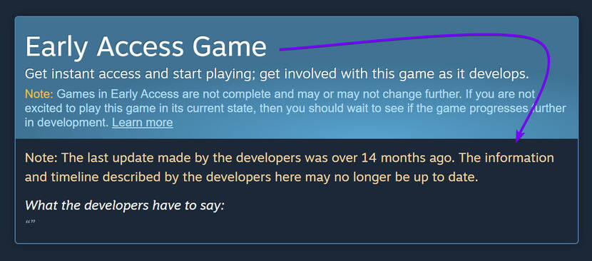 Steam waarschuwt voortaan voor early access games die mogelijk geen updates meer krijgen