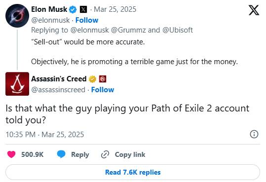 Assassin’s Creed en Elon Musk bikkelen op X