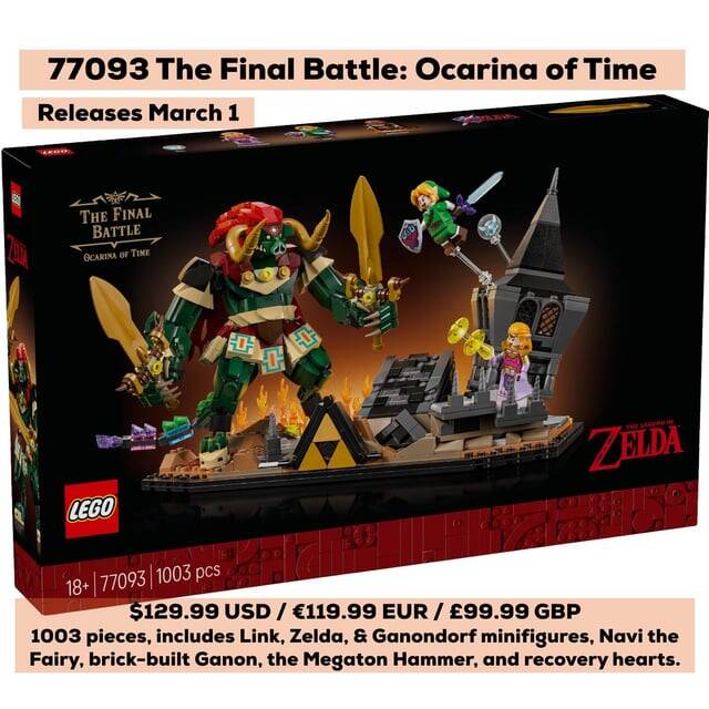 Eerste beelden van de nieuwe The Legend of Zelda: Ocarina of Time Lego-set zijn gelekt